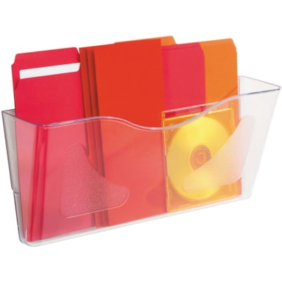 Deflecto Euro-Style DocuPocket - 1 Pocket(s) - 6.6" (168.28 mm) Height x 15" (381 mm) Width x 4" (101.60 mm) Depth - Clear - Plastic - 1 Each CLEAR  HOLDS LETER  LEGAL  A4 INCL. MOUNTING H/WARE