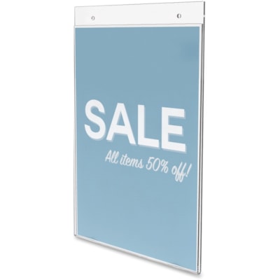 Deflecto Classic Image Wall Mount Sign Holder - 8.50" (215.90 mm) Width x 11" (279.40 mm) Height - Wall Mountable - Plastic - Clear - 1 Each 8 1/2 X 11 PREDRILLED HOLES FOR MOUNTING