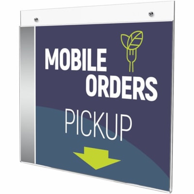 Deflecto Classic Image Wall Mount Sign Holders - 11" (279.40 mm) Width x 8.50" (215.90 mm) Height - Wall Mountable - Plastic - Clear - 1 Each 11 X 8.5 PREDRILLED HOLES FOR MOUNTING