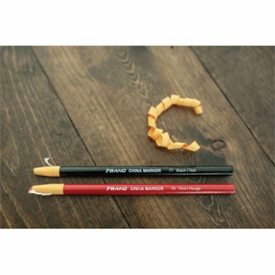 Dixon Industrial Phano Nontoxic China Markers - Black Lead - Black Barrel - 1 Each BLACK  EASY PEEL OFF WRAPPER 