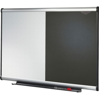 Quartet - Quartet® Tableau combiné Prestige®, 3 pi x 2 pi - largeur de 36 po (914,40 mm) x hauteur de 24 po (609,60 mm) - Surface Noir Mousse - Frame Argenté Aluminium - Horizontal - 1 chaque 36X24 PO  EFFACEMENT COMPLET CADRE MOUSSE RECOUVERT D ALUM