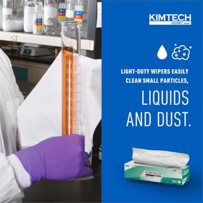 KIMTECH - Essuie-tout Kimtech Science Kimwipes(tm) - 1 Pli - largeur de 14,40 po (365,76 mm) x longueur de 16,40 po (416,56 mm) - Blanc - 144 / boîte KIMWIPES  (38CM X 43CM) 