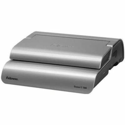 Fellowes Quasar(tm) E 500 Electric Comb Binding Machine w/ Starter Kit - CombBind - 500 Sheet(s) Bind - 25 Punch - 5.13" (130.30 mm) Height x 16.88" (428.75 mm) Width x 15.38" (390.65 mm) Depth - Metallic Silver, Black ELECTRIC. PUNCHES 25 SHTS BINDS UP TO 500 SHEETS