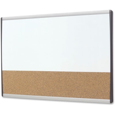 Quartet Arc Cubicle Combination Board - 30" (762 mm) Width x 18" (457.20 mm) Height - White Cork Surface - Silver Aluminum Frame - Horizontal - Magnetic - 1 Each MAGNETIC/CORK COMBINATION BRD 