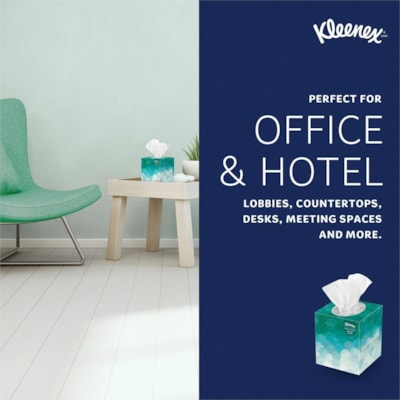 Kleenex Professional Facial Tissue Cube for Business - 2 Ply - 8.40" (213.36 mm) Width x 8" (203.20 mm) Length - White - 95 / Box CUBE BOX 2-PLY 