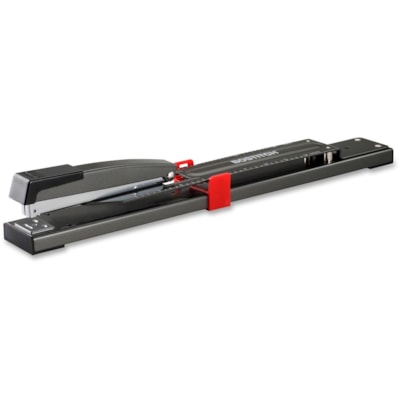 Stanley-Bostitch Long Reach Stapler - Staples Upto 20 Sheet - Holds Upto 210 Staple - Full Strip - 12" (304.80 mm) Throat Depth - Black - Metal, Rubber - 1 Each 12 IN. THROAT DEPTH 20 SHEETS CAPACITY  BLACK