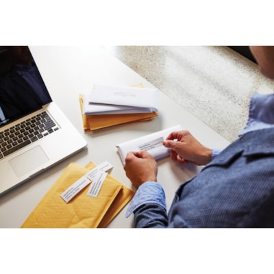 Dymo White Address Labels - 3 1/2" (88.90 mm) Width x 1 1/8" (28.45 mm) Length - Permanent Adhesive - Rectangle - Direct Thermal - White - Paper - Self-adhesive - 130 / Roll - 2 / Box 1-1/8"X3-1/2" 130 LABELS PER ROLL DYMO