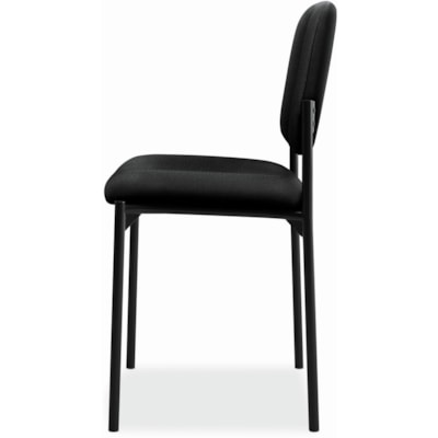 Basyx by HON - Chaise d'invité empilable Scatter - Seat Color Noir - Tissu, Polyester Seat Material - Back Color Noir - Tissu, Polyester Back Material - Frame Color Noir - Acier tubulaire Frame Material - Quatre pieds Base - 1 chaque SANS BRAS  EMPILABLE 