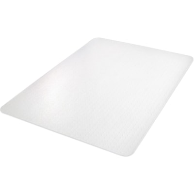 Deflecto EconoMat Chair Mat - Carpeted Floor - 53" (1346.20 mm) Length x 45" (1143 mm) Width x 0.063" (1.59 mm) Thickness - Rectangular - Polycarbonate - Clear - 1 Each STUDDED FOR ALL PILES 