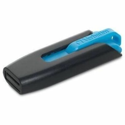 Microban Store 'n' Go V3 USB Drive - 16 GB - USB 3.2 (Gen 1) Type A - Blue, Black - Lifetime Warranty - 1 Each B 3.2 GEN 1  FLASH DRIVE BLUE 