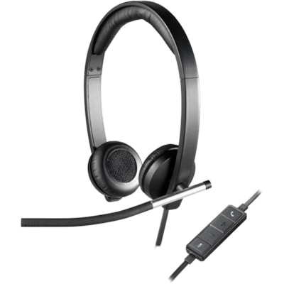 Logitech USB Headset Stereo H650e - Stereo - USB - Wired - 50 Hz to 10 kHz - Over-the-head - Binaural - Supra-aural - Noise Cancelling, Bi-directional Microphone STEREO 