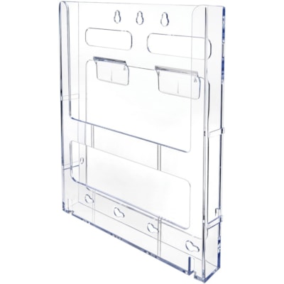 Deflecto Lit Loc Interlocking Magazine Display - 11.3" (285.75 mm) Height x 9" (228.60 mm) Width x 1.3" (31.75 mm) Depth - Interlockable - Clear - Plastic - 1 Each SINGLE MAGAZINE SIZE UNIT 9"W X 11-1/4"H X 1-1/4"D - CLE