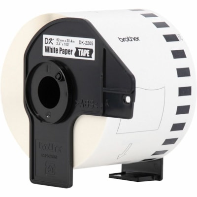 Brother Continuous Length Paper Tape - 2 2/5" (60.96 mm) Width x 100 ft (30.5 m) Length - Direct Thermal - 1 Roll WHITE TAPE 2-3/7IN X 100FT TO BE USED W/QL500 & QL550