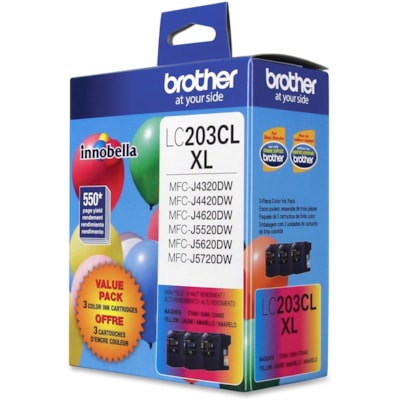 Brother Innobella LC2033PKS Original Ink Cartridge - Inkjet - High Yield - 550 Pages Cyan, 550 Pages Magenta, 550 Pages Yellow - Cyan, Magenta, Yellow - 3 / Pack R 3PKS 