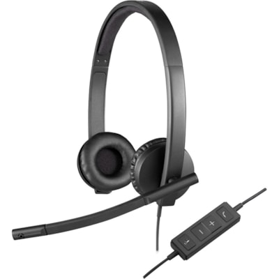 Logitech USB Headset Stereo H570e - Stereo - USB - Wired - 31.50 Hz to 20 kHz - Over-the-head - Binaural - Supra-aural - Noise Cancelling, Electret Microphone - Black STEREO 