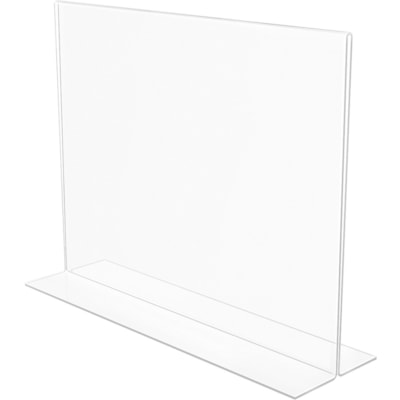 Deflecto Anti-Glare Double-sided Sign Holder - Landscape - 8.70" (220.98 mm) Height x 11.10" (281.94 mm) Width x 3.30" (83.82 mm) Depth - Acrylic - Clear - Anti-glare, Scratch Resistant, Durable, Double-sided, Heavy Duty - 1 Each DOUBLE-SIDED - LANDSCAPE 11"W X 8-1/2"H X 2-1/2"D