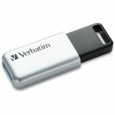 Verbatim Store 'n' Go Secure Pro USB 3.0 Drive - 32 GB - USB 3.0 - Silver - 256-bit AES - Lifetime Warranty - 1 Each   3.0 Flash Drive 