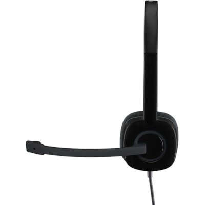 Logitech H151 Stereo Headset with Rotating Boom Mic (Black) - Stereo - 3.5MM AUDIO JACK CONNECTION - Wired - In-Line Control - 22 Ohm - 20 Hz - 20 kHz - Over-the-head - 5.9 ft Cable - Black - Stereo - Mini-phone (3.5mm) - Wired - 22 Ohm - 20 Hz to 20 kHz - Over-the-head - Binaural - Supra-aural - 5. BLACK 