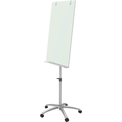 Quartet Infinity Mobile Easel with Glass Dry-Erase Board - 24" (609.60 mm) Width x 77" (1955.80 mm) Height - Silver Tempered Glass Surface - Rectangle - Magnetic - Accessory Tray, Locking Casters, Stain Resistant, Ghost Resistant, Durable, Mobility, Adjustable Height, Easy to Clean, Casters - 1 Each 3X2 MAGNETIC 4 CASTER