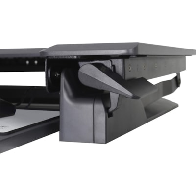 Ergotron WorkFit-TL, Sit-Stand Desktop Workstation (black) - Rectangle Top - 40 lb (18.14 kg) Capacity - Height Adjustable15" (381 mm) Adjustment x 37.5" (952.50 mm) Table Top Width x 25" (635 mm) Table Top Depth - Office - Black - 1 Each station (black with grey surfa ce)