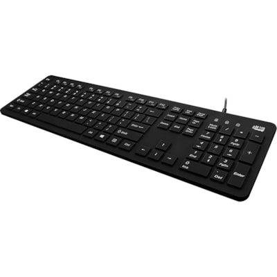 Adesso - Clavier AKB-235UB - Antimicrobial Waterproof Desktop - Câble Connectivité - USB Interface - 104 Touche(s) - Anglais (USA) - QWERTY Disposition - Ordinateur, MAC - Pavé tactile - PC, Windows, Mac OS - Membrane Pavé Numérique - Noir  avancÃ© silicone desktop clav ier - protÃ¨ge contr