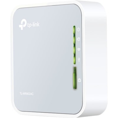TP-Link TL-WR902AC Wi-Fi 5 IEEE 802.11ac Ethernet Wireless Router - Dual Band - 2.40 GHz ISM Band - 5 GHz UNII Band - 2 x Antenna(2 x Internal) - 93.75 MB/s Wireless Speed - 1 x Broadband Port - USB - Fast Ethernet - Portable  WRLS 