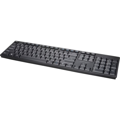 Kensington Pro Fit Low-Profile Wireless Keyboard - Wireless Connectivity - RF - USB Interface - QWERTY Layout - Computer - PC, Windows - Membrane Keyswitch - Black  WRLS KYBD 