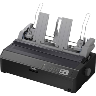 Epson FX-2190II 9-pin Dot Matrix Printer - Energy Star - 738 cps Mono - 8.50" (215.90 mm), 3.90" (99.06 mm), 4" (101.60 mm), 7.20" (182.88 mm), 10.10" (256.54 mm) Width x 11" (279.40 mm), 16.50" (419.10 mm), 16" (406.40 mm), 16.50" (419.10 mm), 14" (355.60 mm) Length - USB - Parallel inter  9-pin printer speeds th rough multipart form