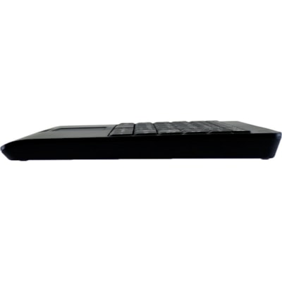 Adesso Wireless Mini Touchpad Keyboard - Wireless Connectivity - RF - 30 ft (9144 mm) - 2.40 GHz - USB Interface - 87 Key(s) - Power Switch, Connect, Right Mouse, Left Mouse, Windows Key Hot Key(s) - English (US) - Computer - TouchPad - Windows - Membrane Keyswitch - AAA Battery Size Supported - Bla  