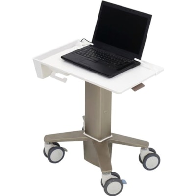 Ergotron CareFit Slim Laptop Cart - 12 lb (5443.11 g) Capacity - 4 Casters - 4" (101.60 mm) Caster Size - Plastic, Zinc Plated Steel, Aluminum - White, Warm Gray - 17.3" Screen Supported im Medical Laptop Cart  non-po wered - White  Warm