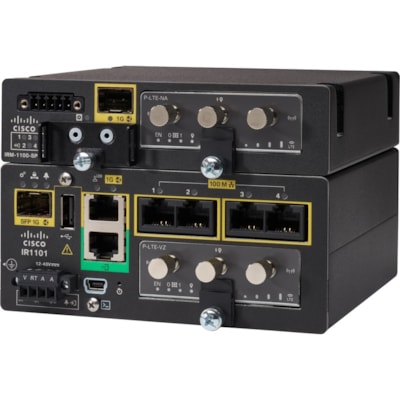 Cisco IR1101 Integrated Services Router Rugged - 5 Ports - 5 RJ-45 Port(s) - Management Port - 2 - Gigabit Ethernet - Wall Mountable - 5 Year TED 