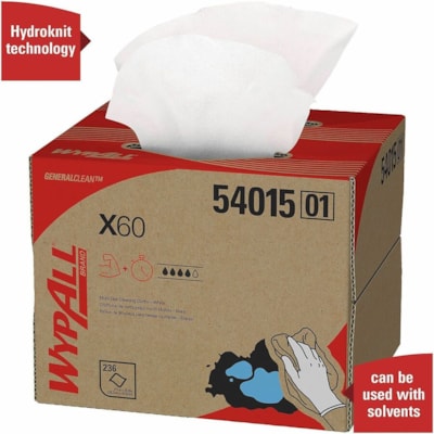 Wypall - WIPES WYPALL 12.5X16.75 WHITE - largeur de 11,10 po (281,94 mm) x longueur de 16,80 po (426,72 mm) - Blanc - Lavette/ - 236 / Carton  