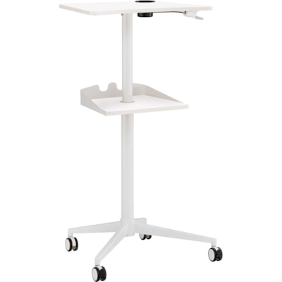 Safco Active Collection Vum Mobile Workstation - 25.3" x 19.8" x 47.8" - 2 Shelve(s) - Finish: White  