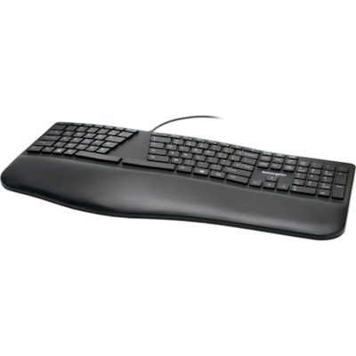 Kensington Pro Fit Ergo Wired Keyboard - Cable Connectivity - USB Type A Interface - Windows, ChromeOS, Mac OS - Black  ACCS 