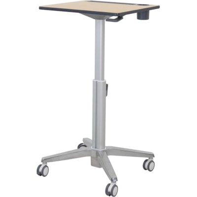 Ergotron Mobile Desk - Maple Top - 15 lb (6.80 kg) Capacity - 27" (685.80 mm) Table Top Width x 20.5" (520.70 mm) Table Top Depth - Assembly Required APLE 