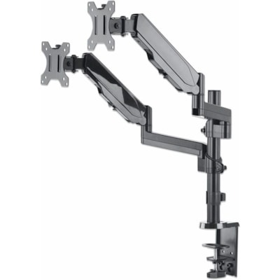 Manhattan 461597 Desk Mount for Curved Screen Display, Flat Panel Display - 2 Display(s) Supported - 32" Screen Support - 35.27 lb (16000 g) Load Capacity - 75 x 75, 100 x 100  Dual Monitor Mount Two Gas-Sp ring Jointed Arms  S