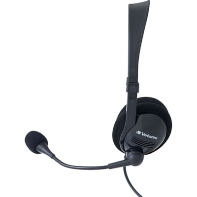 Verbatim Stereo Headset with Microphone and In-Line Remote - Stereo - USB Type A - Wired - 32 Ohm - 20 Hz to 20 kHz - Over-the-head - Binaural - Circumaural - 6.6 ft (2 m) Cable - Omni-directional Microphone WIRED W/MIC & IN-LINE REMOTE 