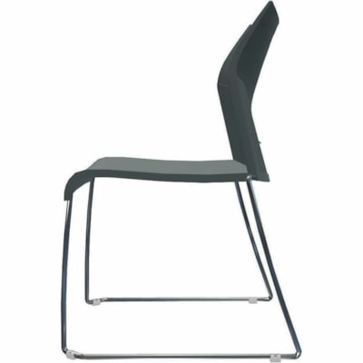 Global Duet Armless Chair, Polypropylene Seat & Back (6621) - Shadow, Gray Polypropylene, Resin Seat - Polypropylene, Plastic, Resin Back - Chrome Steel Frame - Low Back - Sled Base - Chrome, Shadow - Plastic - 1 Unit POLYPROPYLENE SEAT & BACK 