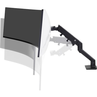 Ergotron Desk Mount for Monitor, Curved Screen Display - Matte Black - Height Adjustable - 49" Screen Support - 42 lb (19050.88 g) Load Capacity - 100 x 100, 75 x 75 ITH HD PIVOT  MATTE BLACK 
