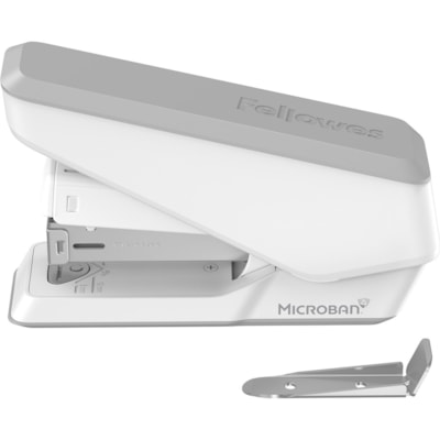 Fellowes LX840 Half Strip EasyPress Stapler White - Holds Upto 105 Staple - Half Strip - White - Metal - 1 Each HALF STRIP  EFFORTLESS STAPLER 25 SHEET CAPACITY  WHITE
