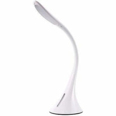 Bostitch Table Lamp - LED Bulb - Flicker-free, Flexible Neck, Adjustable Brightness, Touch Sensitive Control Panel, Color Temperature Setting, USB Powered, Dimmable - 400 lm Lumens - Silicone - Desk Mountable, Table Top - White - for Desk, Crafting, Studying, Tablet, Smart Watch 3 ADJUSTABLE COLOR MODES WHITE FINISH  W/USB PORT