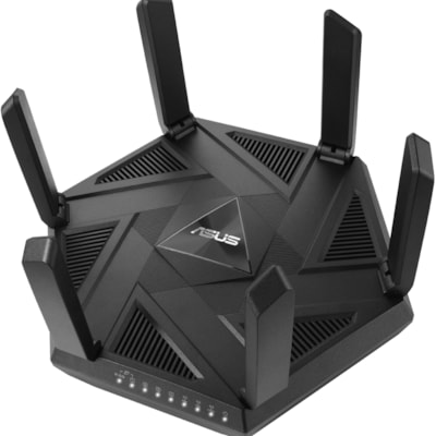 Asus RT-AXE7800 Wi-Fi 6E IEEE 802.11ax Ethernet Wireless Router - Tri Band - 2.40 GHz ISM Band - 6 GHz UNII Band - 6 x Antenna(6 x External) - 975 MB/s Wireless Speed - 3 x Network Port - 2 x Broadband Port - USB - 2.5 Gigabit Ethernet - VPN Supported - Desktop  (802.11AX) RTR  6GHZ B/  2.5G  PRT  AIMESH SUPPRT