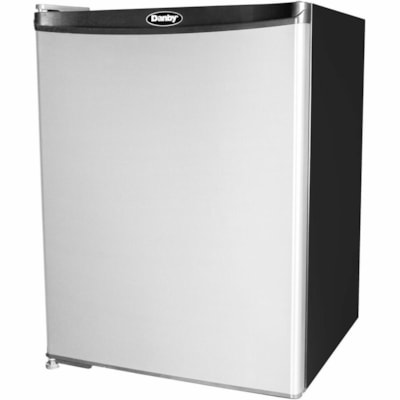 Danby 2.2 cu. ft. Compact Fridge in Stainless Steel - 62.30 L - Auto-defrost - Reversible - 62.30 L Net Refrigerator Capacity - 208 kWh per Year - Stainless Steel - 40 dB Noise 62 L COMPACT ALL REFRIGERATOR AUTOMATIC DEFROST