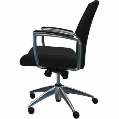 Global - Global Accord Siège à basculement à dossier moyen rembourré - Vinyle, Bois de feuillu Seat Material - Maille, Vinyle Back Material - Frame Color Aluminium - Dossier mi-dos - Noir - Métal - Accoudoir FAUTEUIL BASCULANT à DM ALLANTE FREE  ENCRE