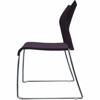 Global Duet Armless Chair, Polypropylene Seat & Back(6621) - Eggplant Seat Color - Resin, Polypropylene Seat Material - Plastic, Polypropylene, Resin Back Material - Chrome Frame Color - Steel Frame Material - Low Back - Sled Base - Chrome, Eggplant - Plastic - 1 / Unit POLYPROPYLENE SEAT & BACK 