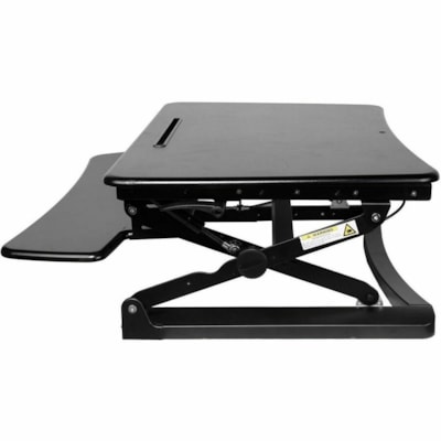 TygerClaw Ergonomic Sit-Stand Desktop Workstation, Black - 14.97 kg Load Capacity - 5.90" (149.86 mm) Height x 35" (889 mm) Width x 23.20" (589.28 mm) Depth - Desktop - Aluminum - Black - For Workstation, Smartphone, Tablet, Commercial - Sit-stand, Ergonomic, Keyboard/Mouse Platform, Lift Mechanism, Desktop Workstation Stand 