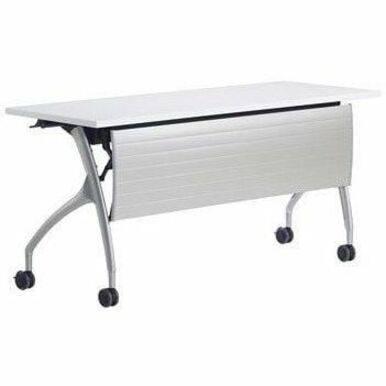 Global 2gether Designer White Training Table, 72"W x 24"D x 29"H - 29" (736.60 mm) Height x 72" (1828.80 mm) Width x 24" (609.60 mm) Depth - Commercial, Training - Assembly Required - Designer White - Particleboard WHITE 