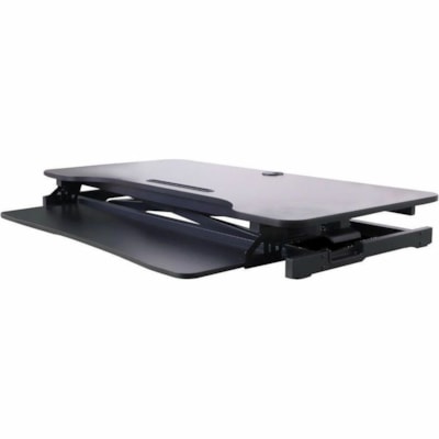 Rocelco Hi-Lift Adjustable Desk Riser - 30 lb (13607.77 g) Load Capacity - 31.50" (800.10 mm) Width x 27.20" (690.88 mm) Depth - Desk, Freestanding - Matte - Steel, Medium Density Fiberboard (MDF) - Black - For Monitor, Tablet, Smartphone, Commercial - Adjustable, Lift Mechanism, Grommet, Keyboard T ble Desk Riser/Standing Desk C onverter