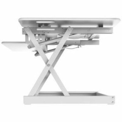 Rocelco 46"W-20"H Deluxe Adjustable Desk Riser - 45 lb (20411.66 g) Load Capacity - 20" (508 mm) Height x 46" (1168.40 mm) Width - Desk - Matte - Steel, Laminate, Medium Density Fiberboard (MDF), Metal - White - For Multipurpose, Computer, Monitor, Notebook, Commercial - Keyboard Tray, Ergonomic, Gr table Desk Riser 