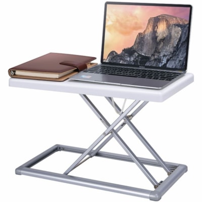 Rocelco PDR Portable Desk Riser - 15" (381 mm) Height x 19" (482.60 mm) Width x 10" (254 mm) Depth - Desk - White - For Travel, Hotel, Dorm Room, Notebook, Mouse - Portable, Compact, Foldable r 